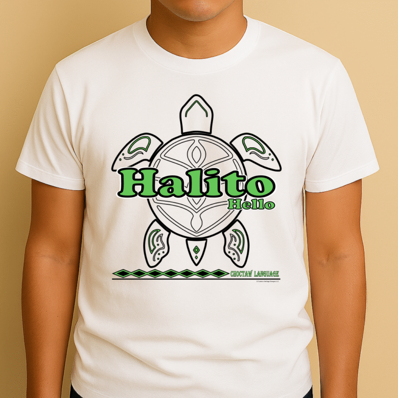 Halito Front on White shirt Owotta - Graphic T