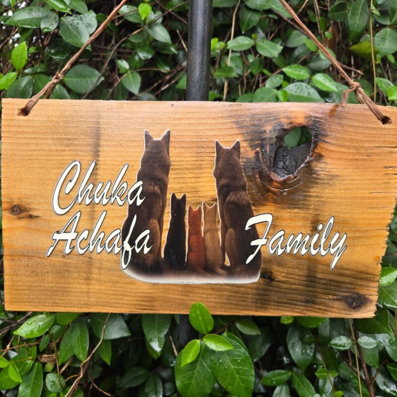 Chuka Achafa - Reclaimed wood sign
