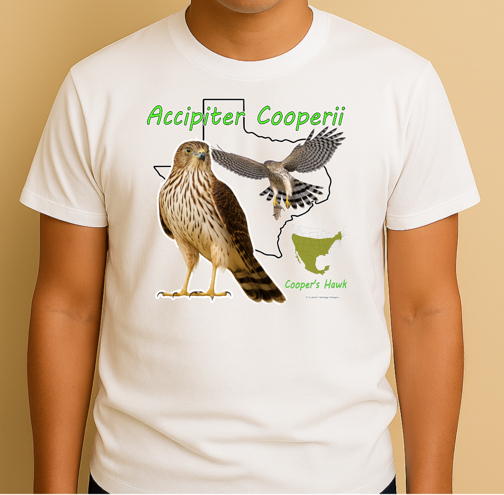 Coopers Hawk White Accipiter Cooperii - Graphic T