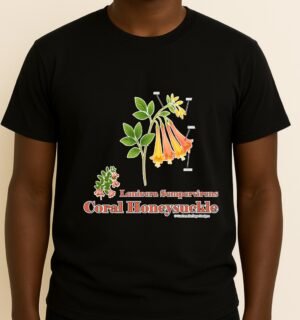 Coral Honeysuckle Black Lonicera sempervirens - Graphic T