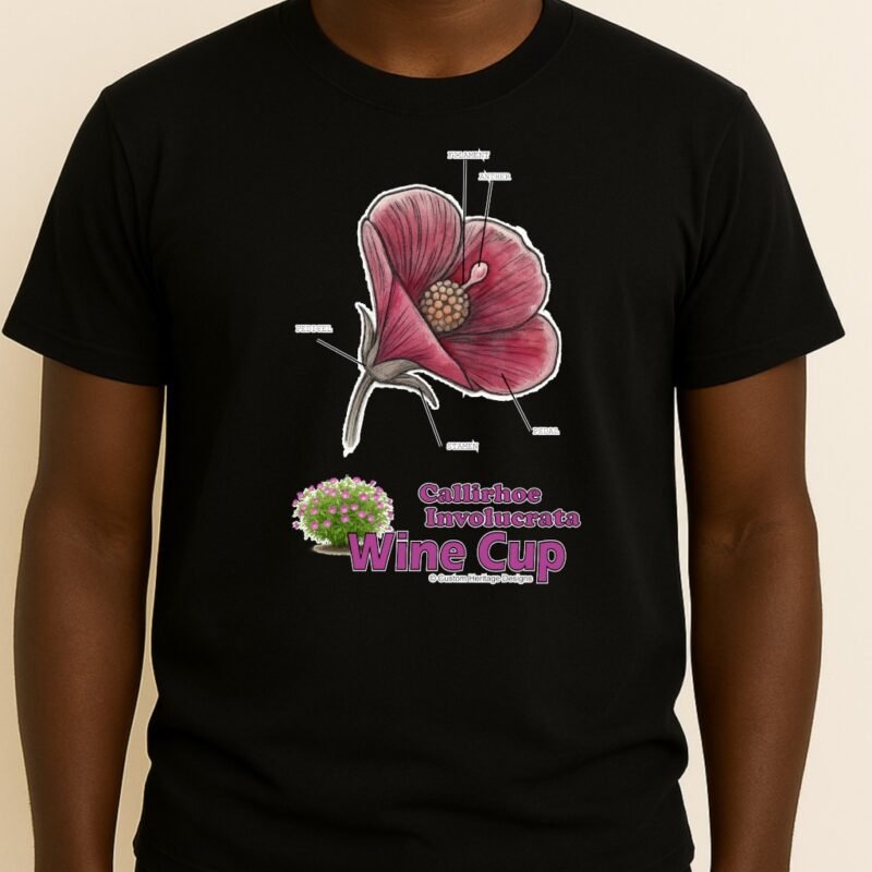 Wine Cup Black Callirhoe involucrata - Graphic T