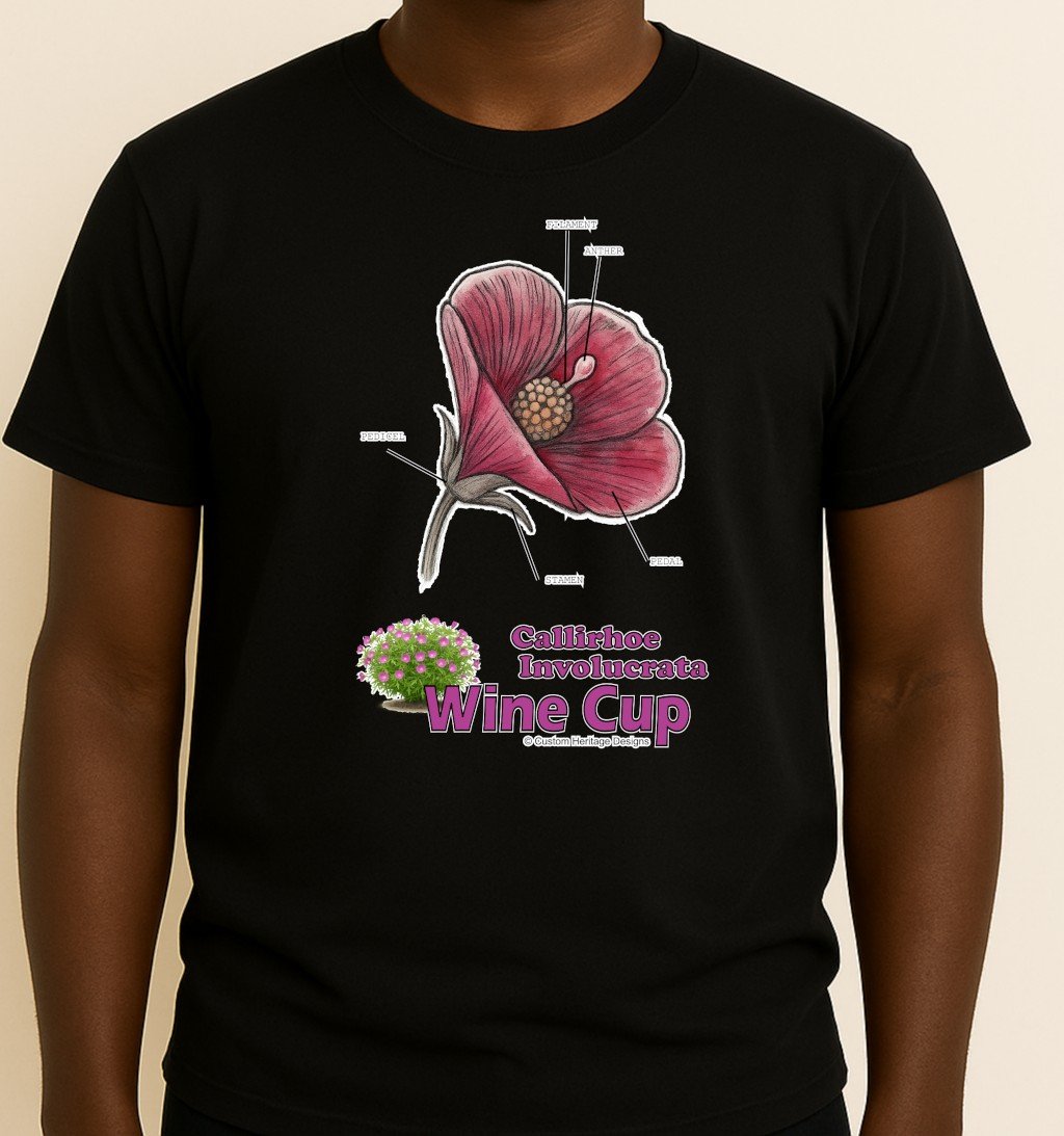 Wine Cup Black Callirhoe involucrata - Graphic T